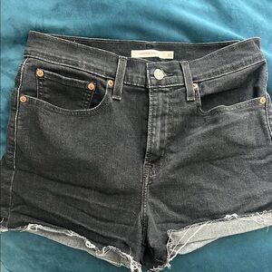 Levi's Black Jean Shorts Distressed high rise mom style